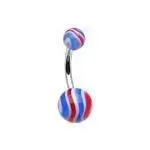 Piercing do pupíku - banánek (modrá/červená) - BA01011-RB