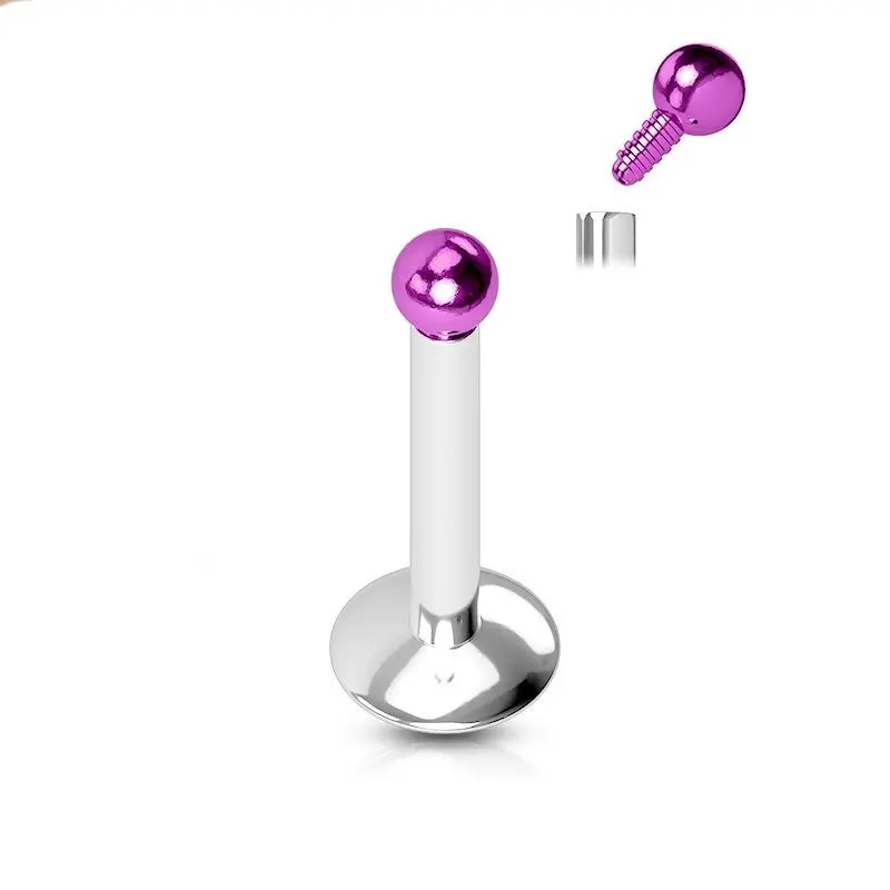S4U Piercing do brady, fialová kulička (1,2 x 6 mm) - LB01082A-1206