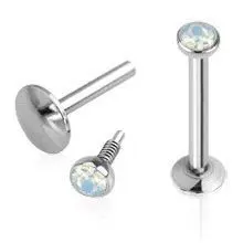 Piercing do brady - labreta, opalit bílý (1,2 x 6 mm) - LB01102-1206WH