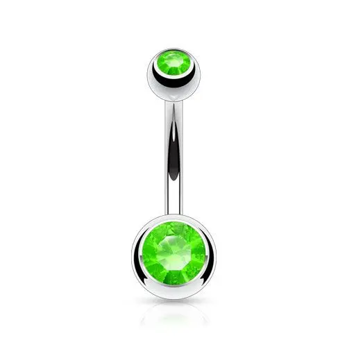 Piercing do pupíku - banánek malý (světle zelená) - BS1005-G