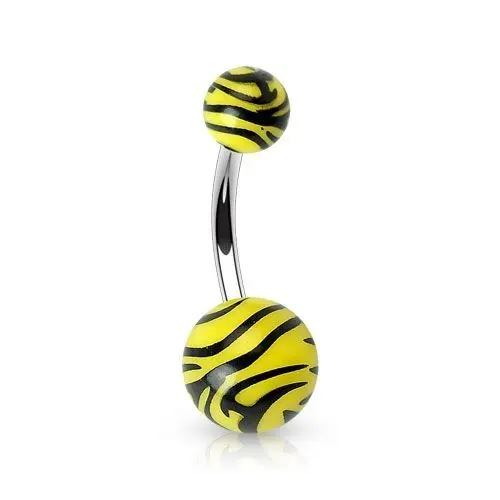 Piercing do pupíku - banánek zebrovaný (žlutá) - BA01048-Y