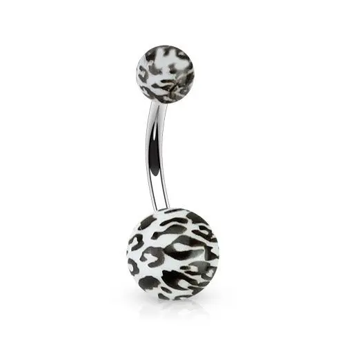 Piercing do pupíku - tygrovaný (bílá) - BA01089-W
