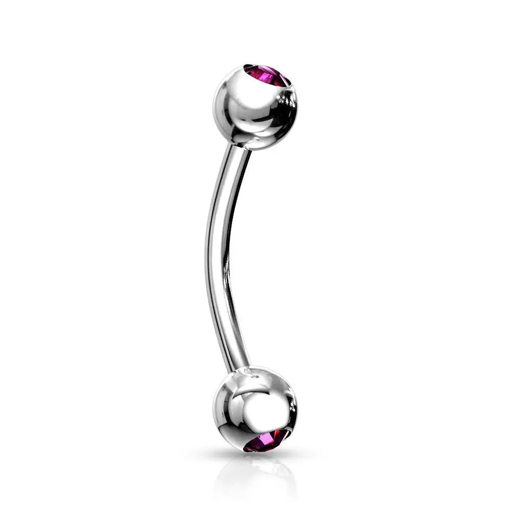 Piercing do obočí 1,2 x 8 mm (fialová) - OB01004-A