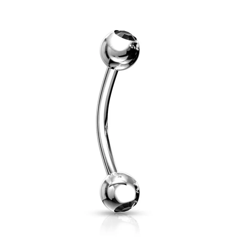 Piercing do obočí 1,2 x 8 mm (černá) - OB01004-K