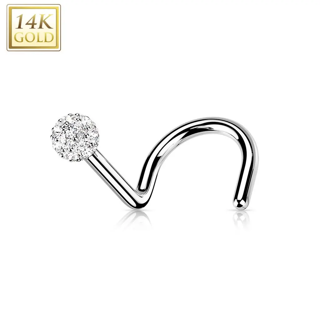 Zlatý piercing do nosu, Au 585/1000 - ZL01236-WG