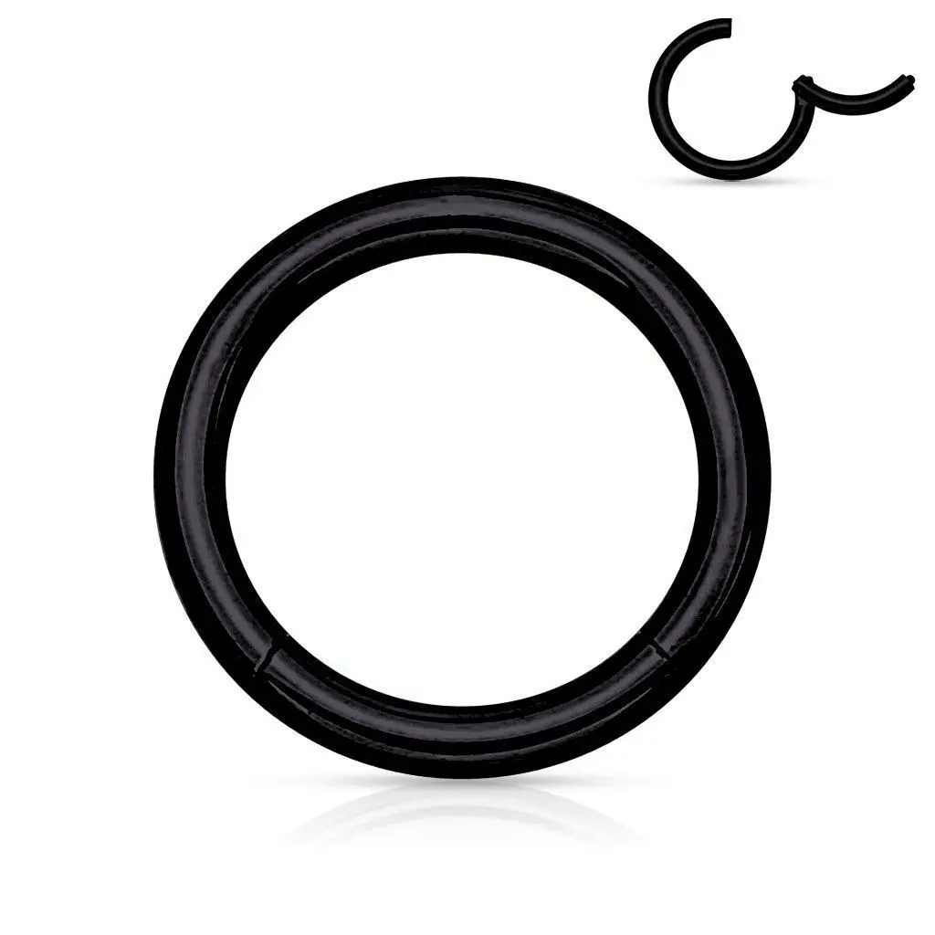 Piercing segment kruh - černý (0,8 x 8 mm)