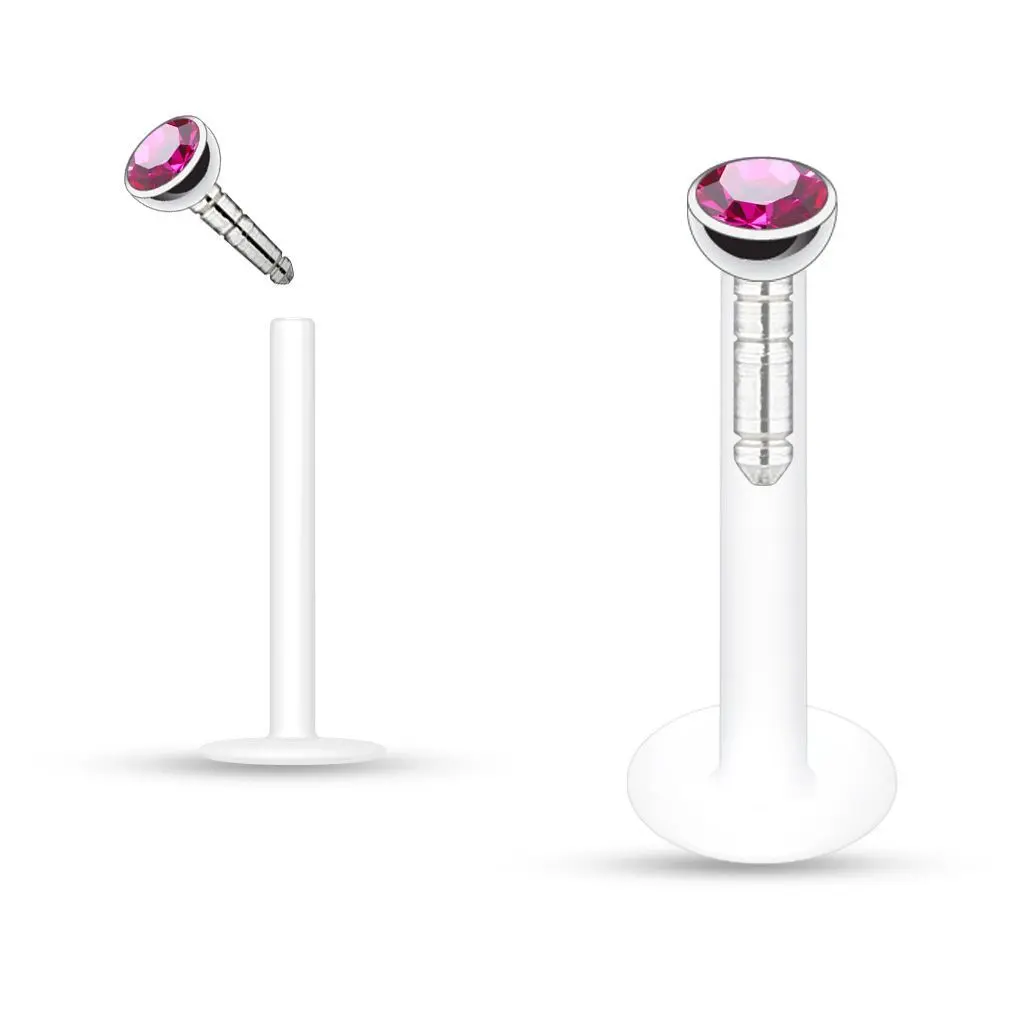 S4U Labreta BioFlex, zirkon 2 mm (tmavě růžová) - LB01034-F
