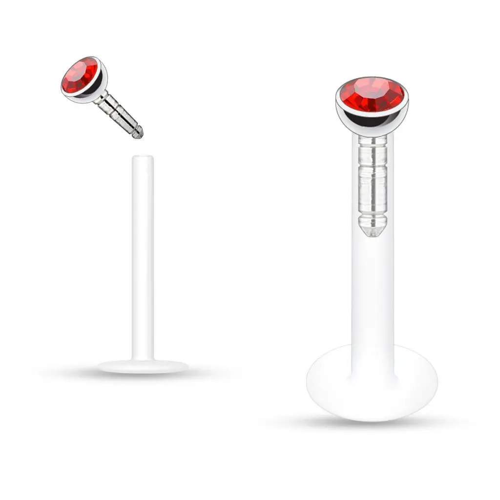S4U Labreta BioFlex, zirkon 2 mm (červená) - LB01034-R
