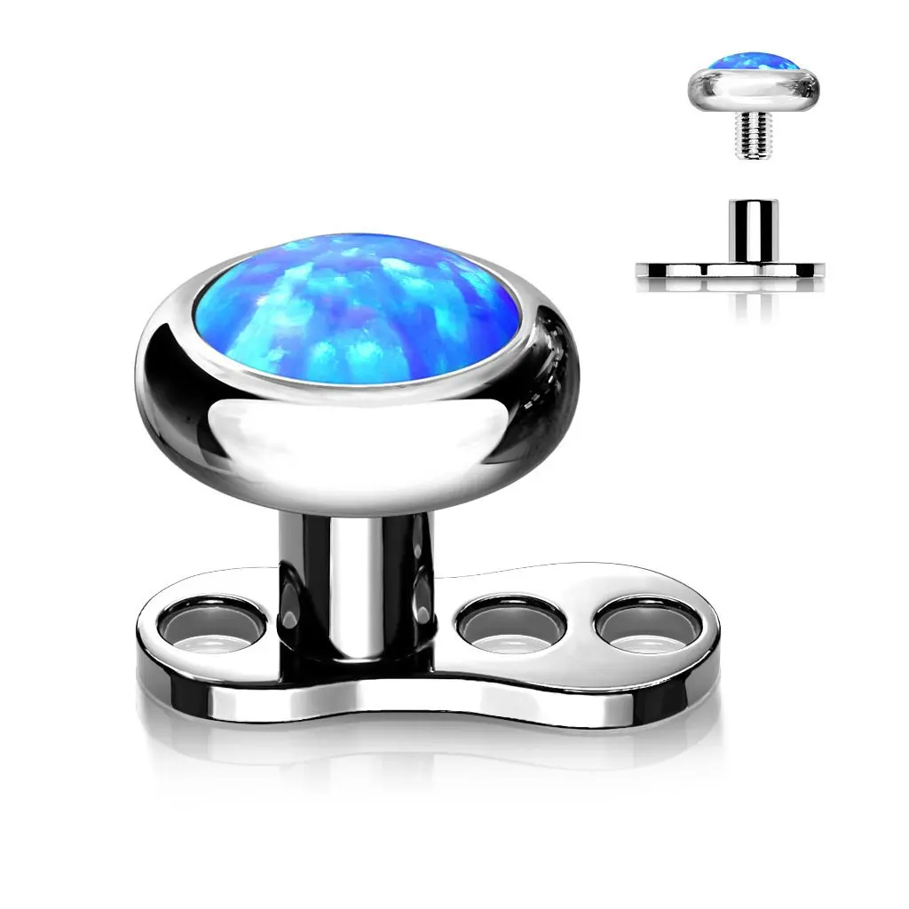 Kompletní microdermal piercing 1,6 mm (modrá) - MD037-OP05-04