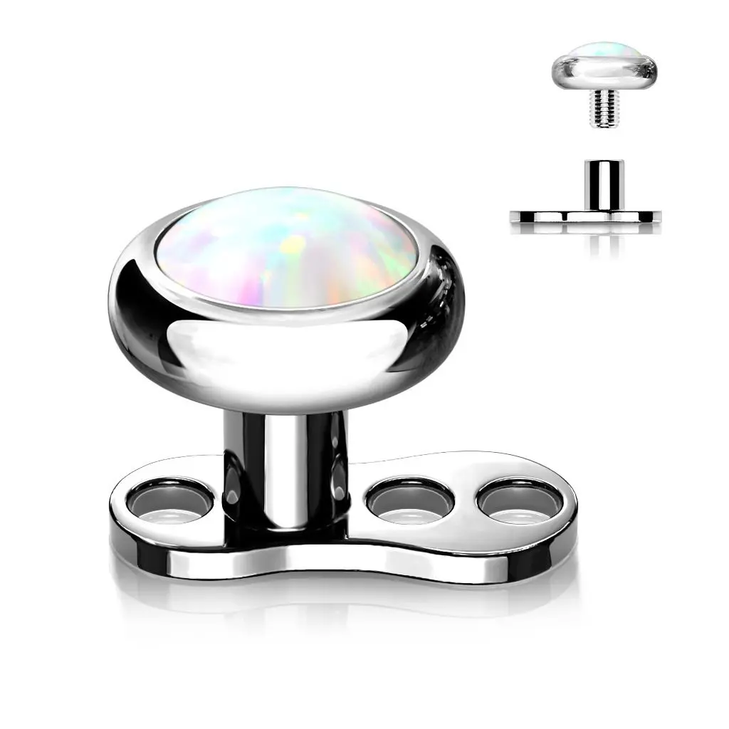 Kompletní microdermal piercing 1,6 mm (bílá) - MD037-OP17-04