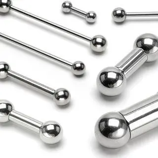 Piercing do jazyka - činka (1,6 x 19 mm, 4 mm kuličky)