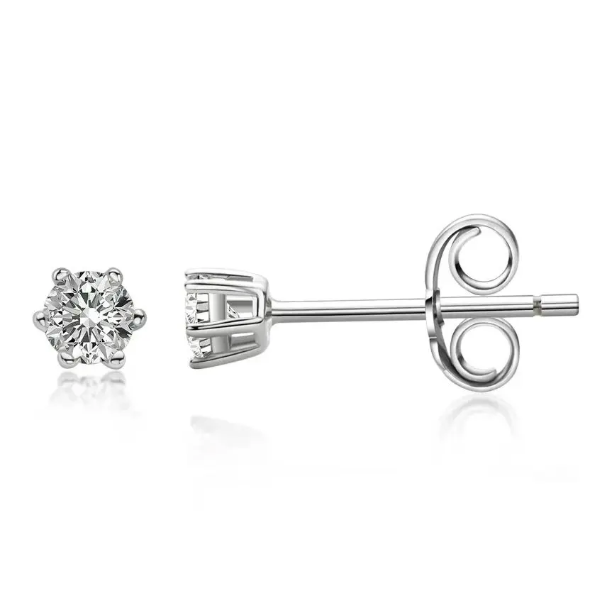 NUBIS Stříbrné náušnice s moissanity 3mm - MN131