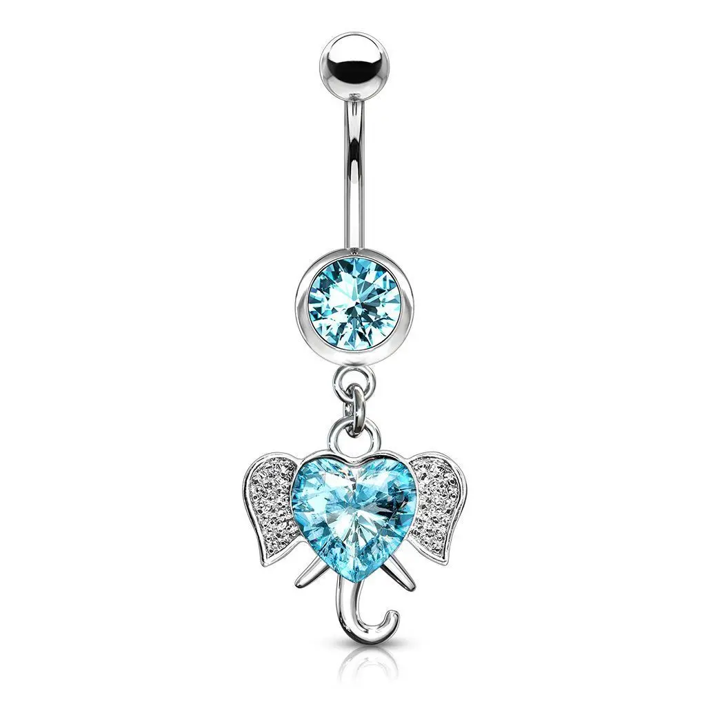 Piercing do pupíku - slon tyrkysový