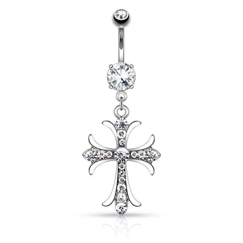 Piercing do pupíku kříž