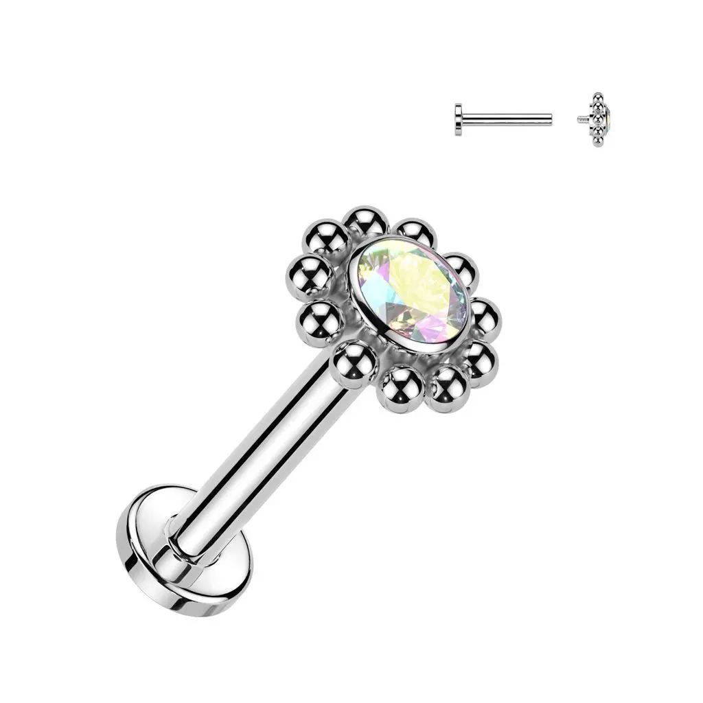 MARRE Piercing do brady / ucha TITAN (duhová 1,2 x 6 mm)