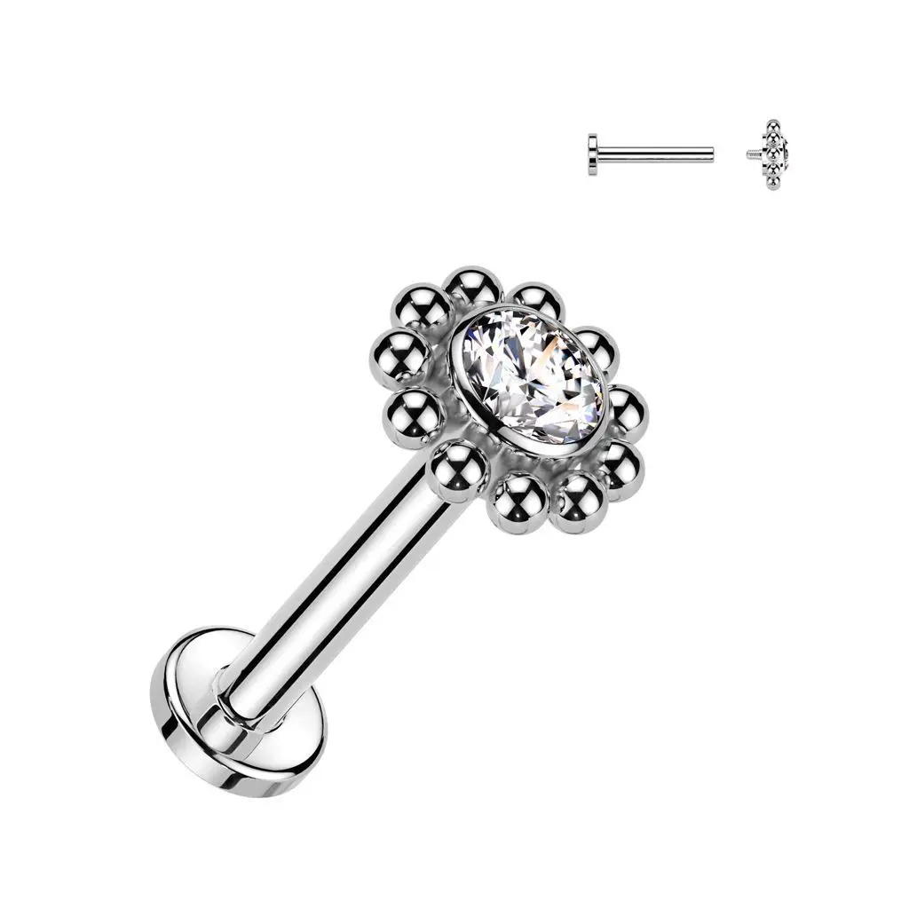 MARRE Piercing do brady / ucha TITAN (čirá 1,2 x 6 mm)