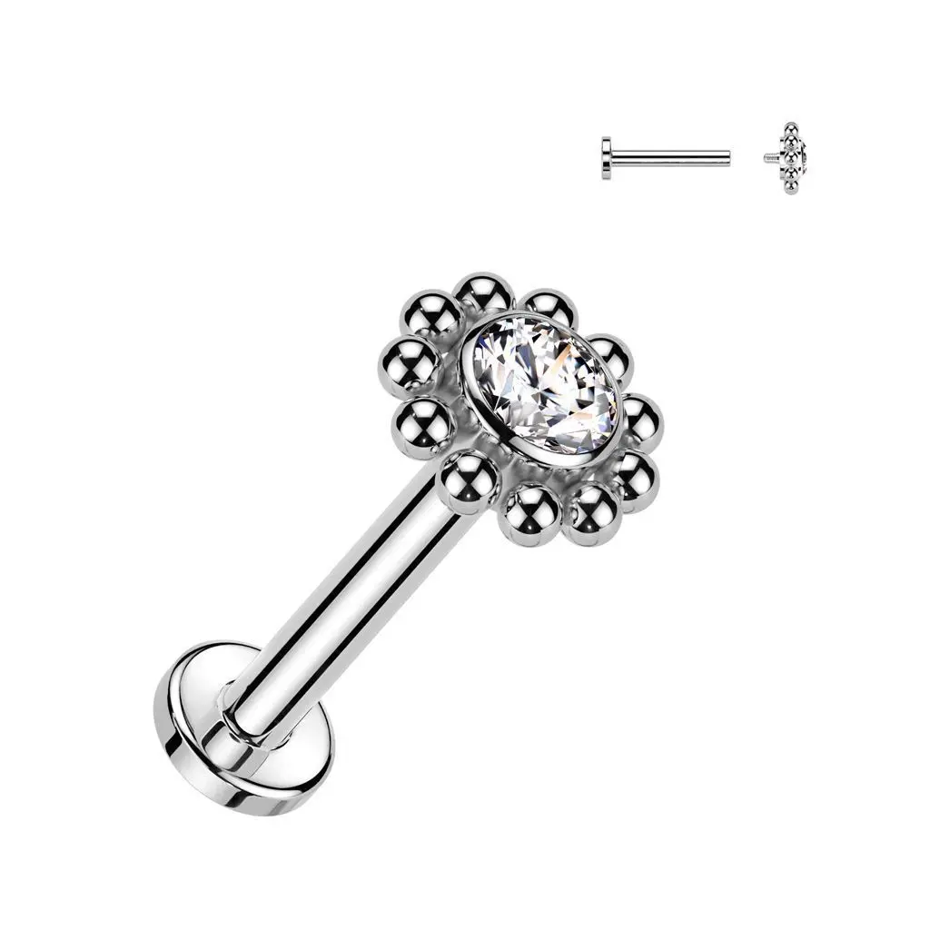 MARRE Piercing do brady / ucha TITAN (čirá 1,2 x 8 mm)