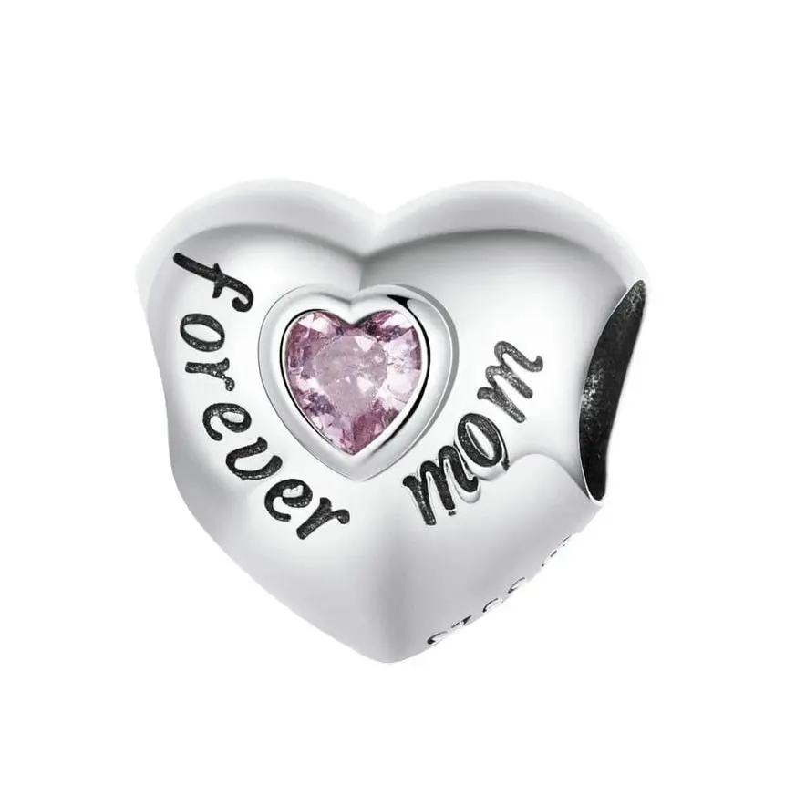 NUBIS Stříbrný přívěsek korálek na náramek FOREVER MOM - NB-8327