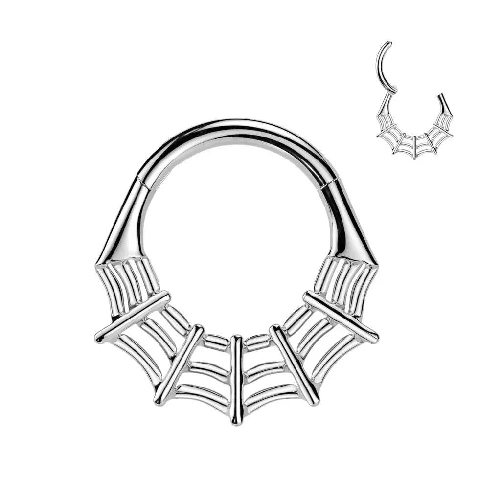 Segment kruh pavučina - helix / cartilage / tragus piercing TITAN (1,2 x