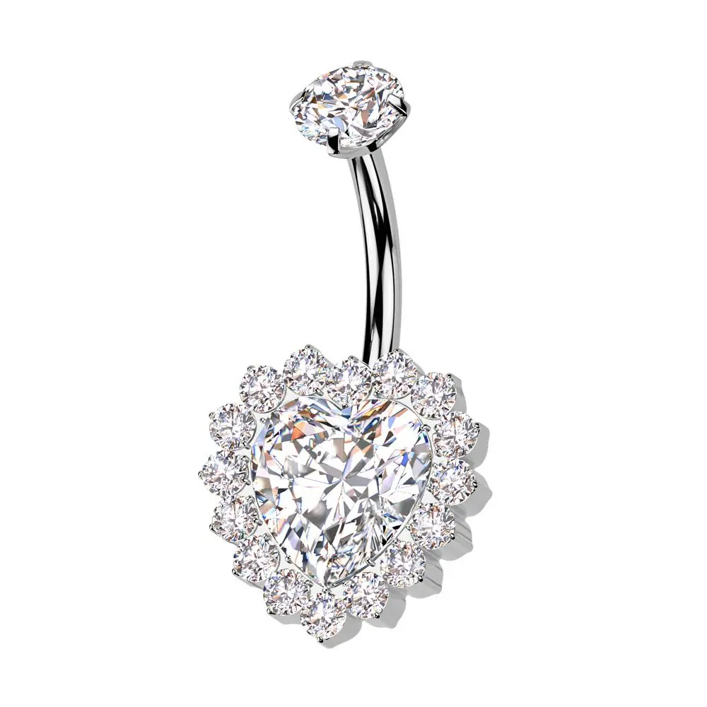 Piercing do pupíku srdce - TITAN - TIT1437-C