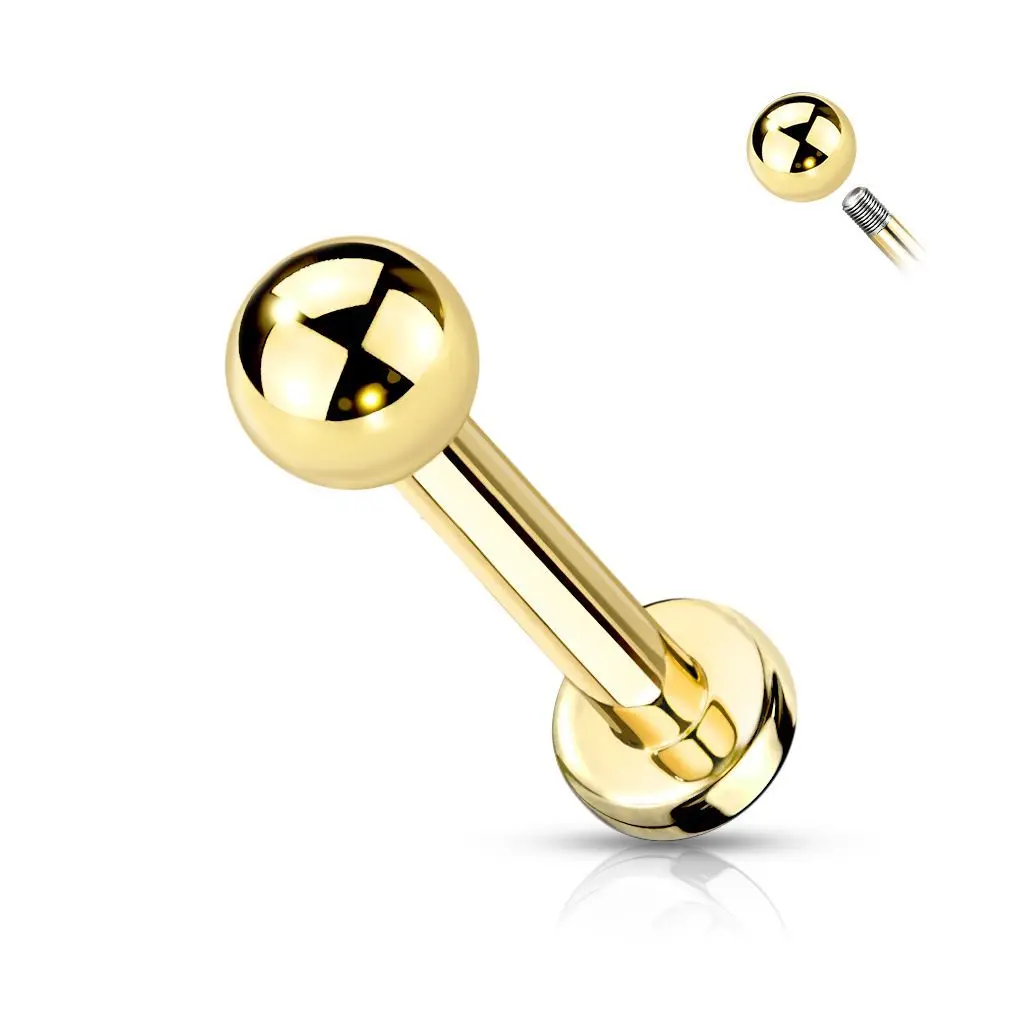 MARRE Zlacený piercing do brady TITAN (1,2 x 6 mm)