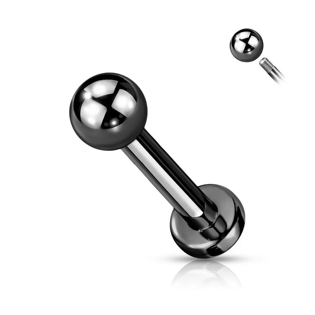 MARRE Černý piercing do brady TITAN (1,2 x 6 mm)