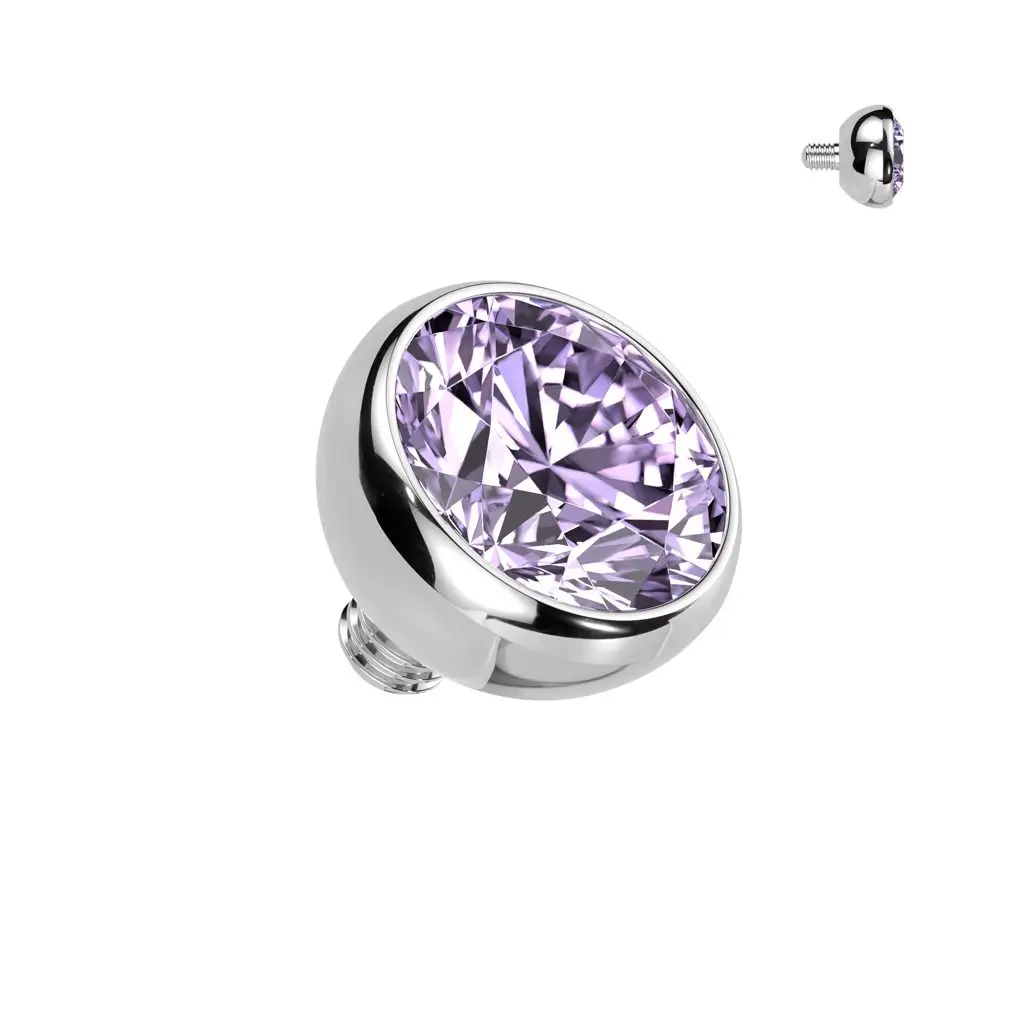 S4U Náhradní kulička s kamínkem TITAN, závit 1,2 mm, 3mm (světle fialová) - TIT1584-03RZ