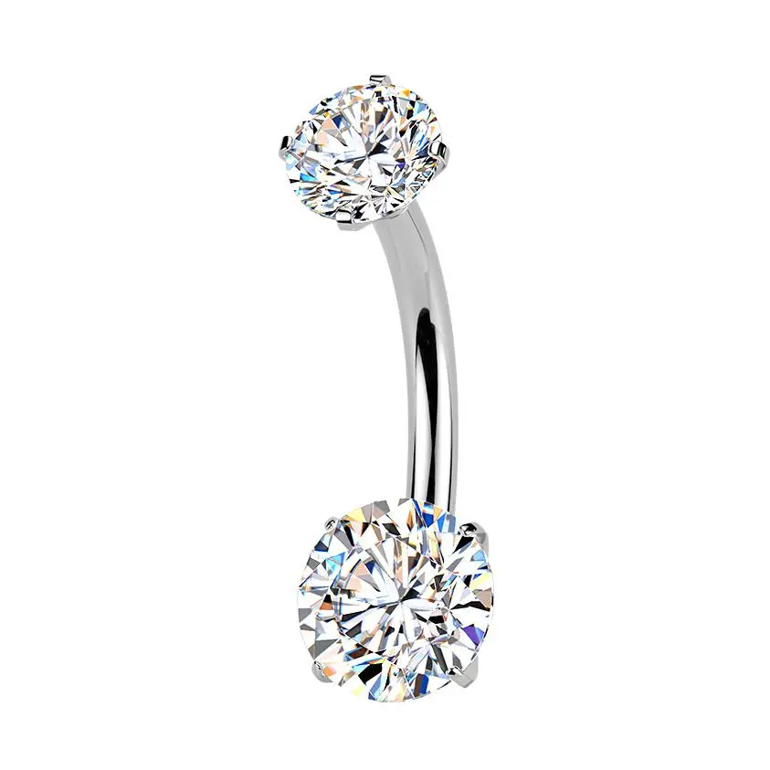 MARRE Luxusní piercing do pupíku s Moissanity 1.50ct, TITAN - TM040