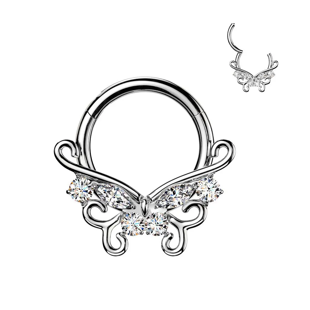 MARRE Piercing segment kruh TITAN motýlek (1,2 x