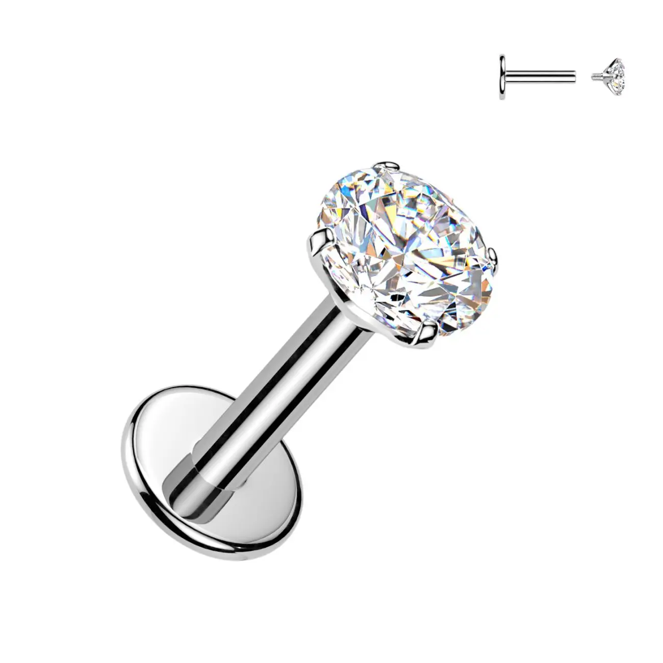 MARRE Piercing do brady - labreta TITAN Moissanit 0.25ct (1,2 x 6 x 4 mm) - TM042-12064