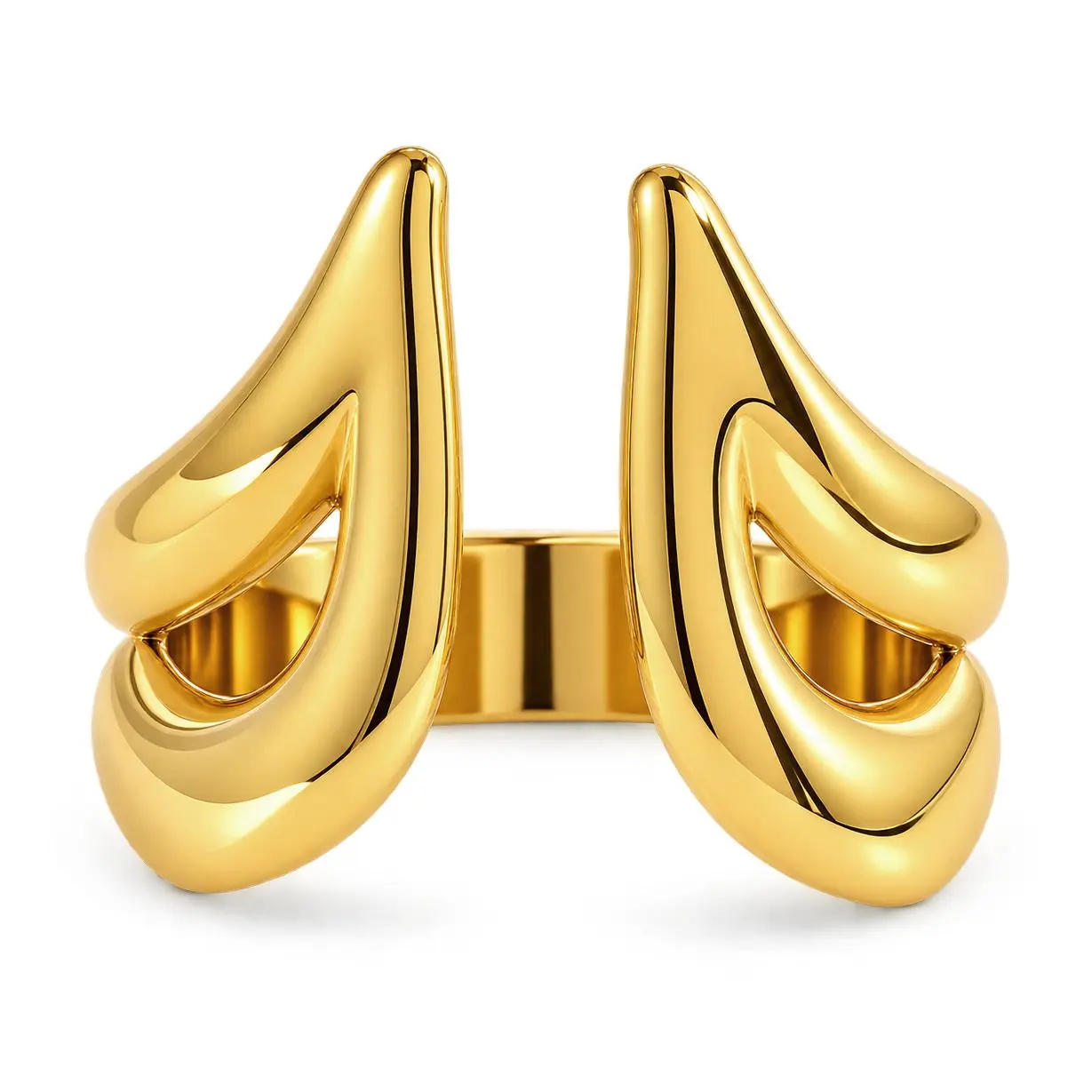 S4U Zlacený ocelový prsten s hroty - OPR2102-GD