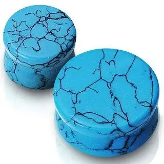 Plug do ucha z tyrkysu (14 mm) - PL01013-14