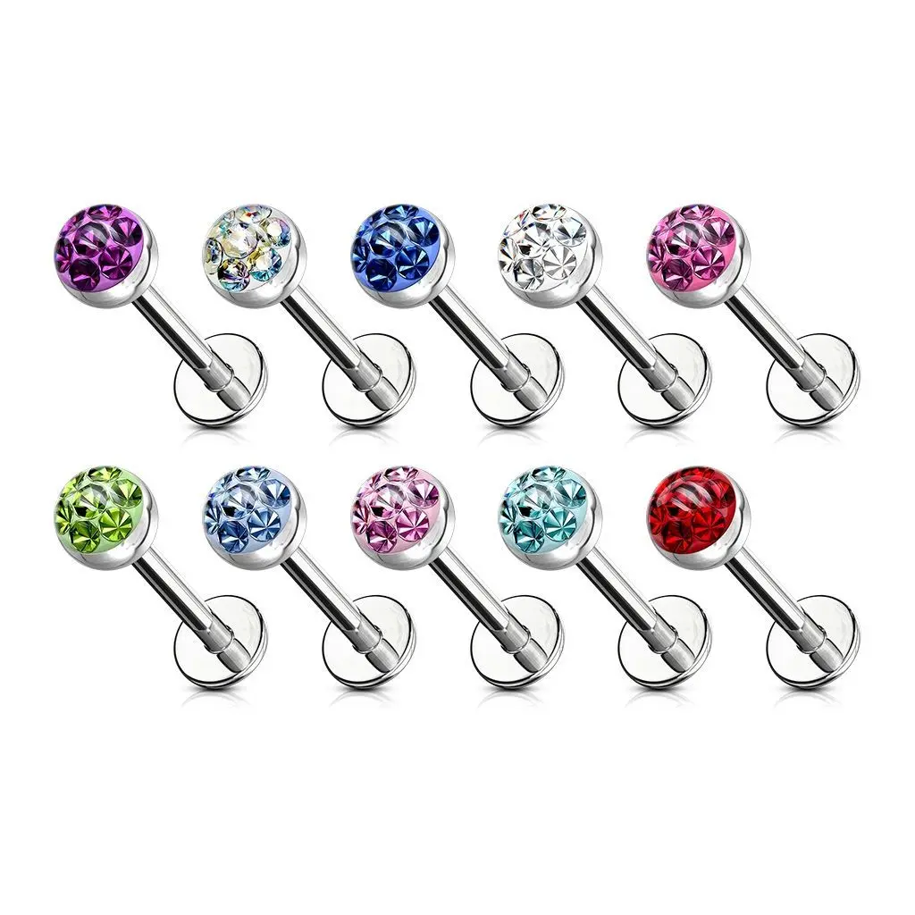 S4U Piercing do brady - labreta 1,2 x 8 mm (tyrkysová) - LB01063-1208Q