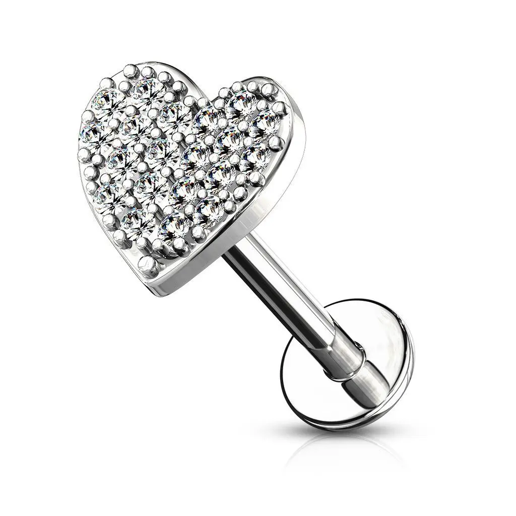 S4U Piercing do brady - srdíčko 1,2 x 8 mm (ocelová) - LB1084-1208-C