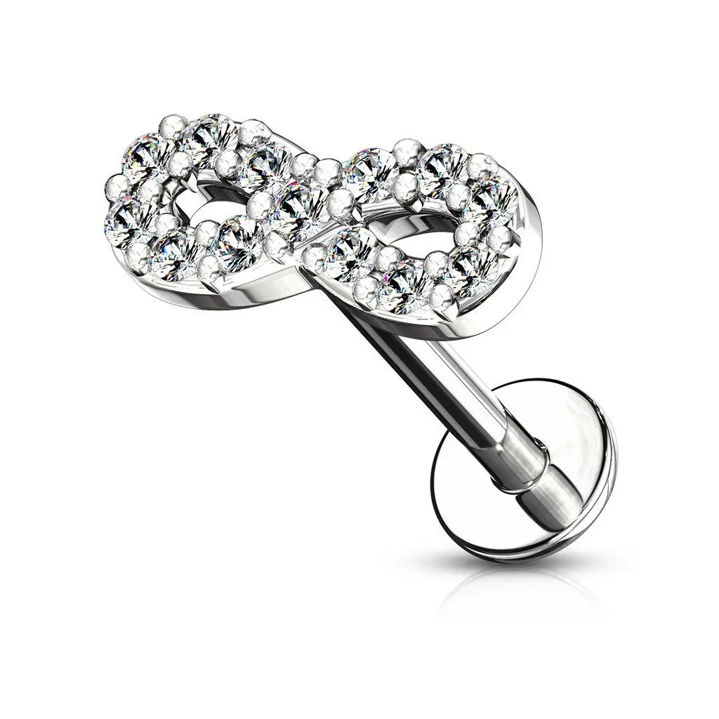 MARRE Piercing do brady - ležatá osmička 1,2 x 8 mm (ocelová) - LB1083-1208-C