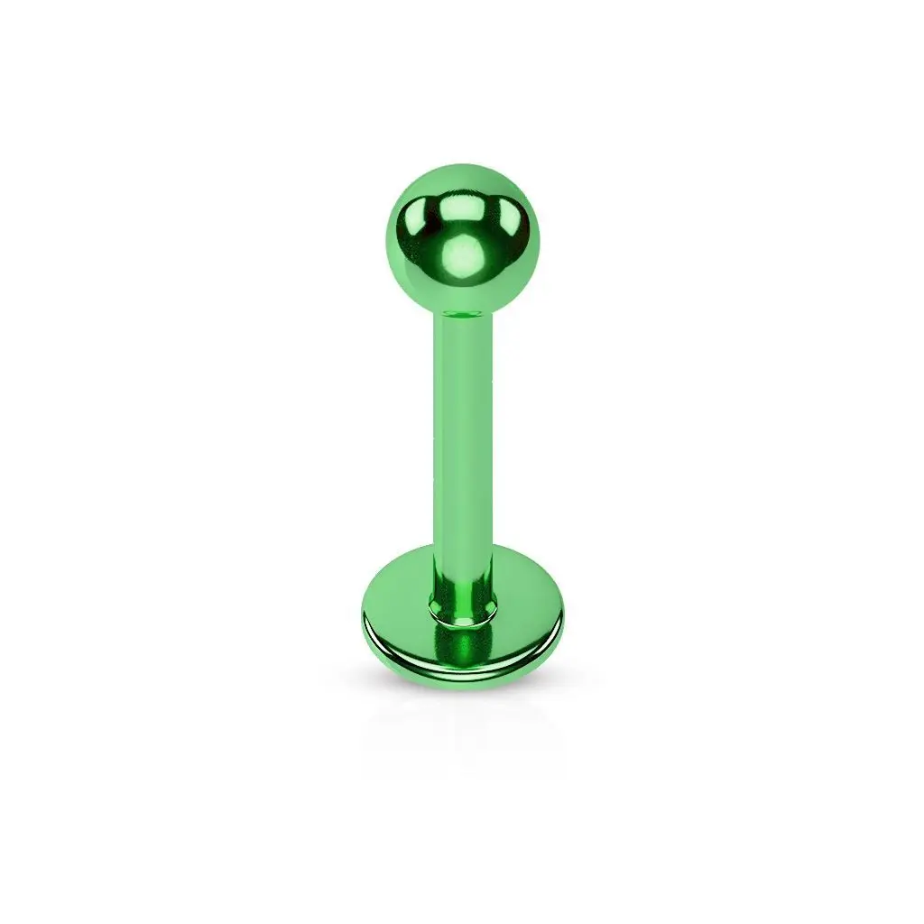 S4U Piercing do brady - labreta (zelená, 1,2 x 6 x 3 mm) - LB1035G-1206