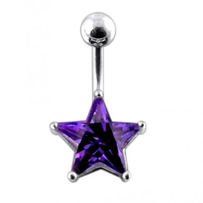 S4U Stříbrný piercing do pupíku - hvězda
