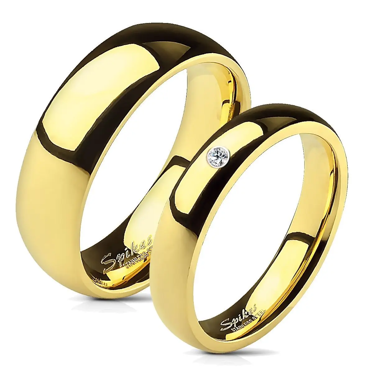 OPR1495 Snubní prsteny chirurgická ocel š 6 + 4 mm - pár - OPR1495-6+4Zr