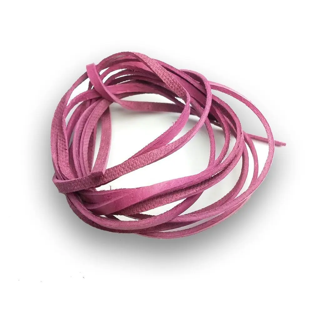 S4U Řezaná kožená šňůrka tm. růžová, tl. 2 mm, délka 100 cm - LR9000-17