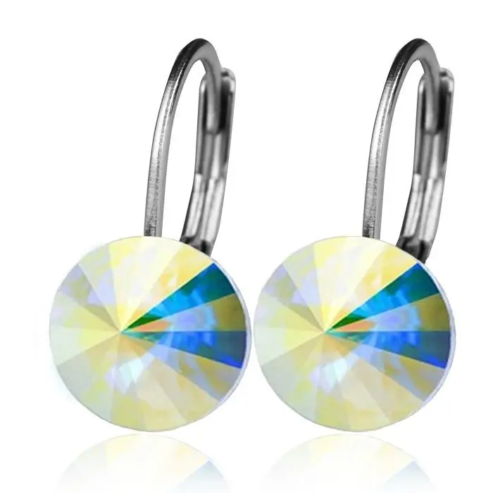 NUBIS Ocelové náušnice s krystaly Swarovski, AB - NBS08-AB