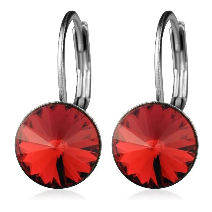 Ocelové náušnice s krystaly Swarovski, SCARLET - NBS08-SC