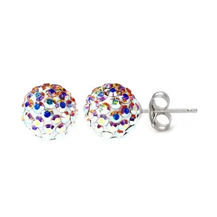 NUBIS Stříbrné náušnice 6mm kuličky Crystals from Swarovski AB - SWAG06-AB