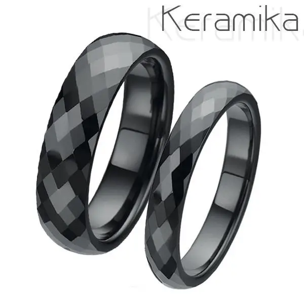 NUBIS KM1002 Keramické snubní prsteny šíře 4mm + 6mm - pár - KM1002-4.KM1002-6