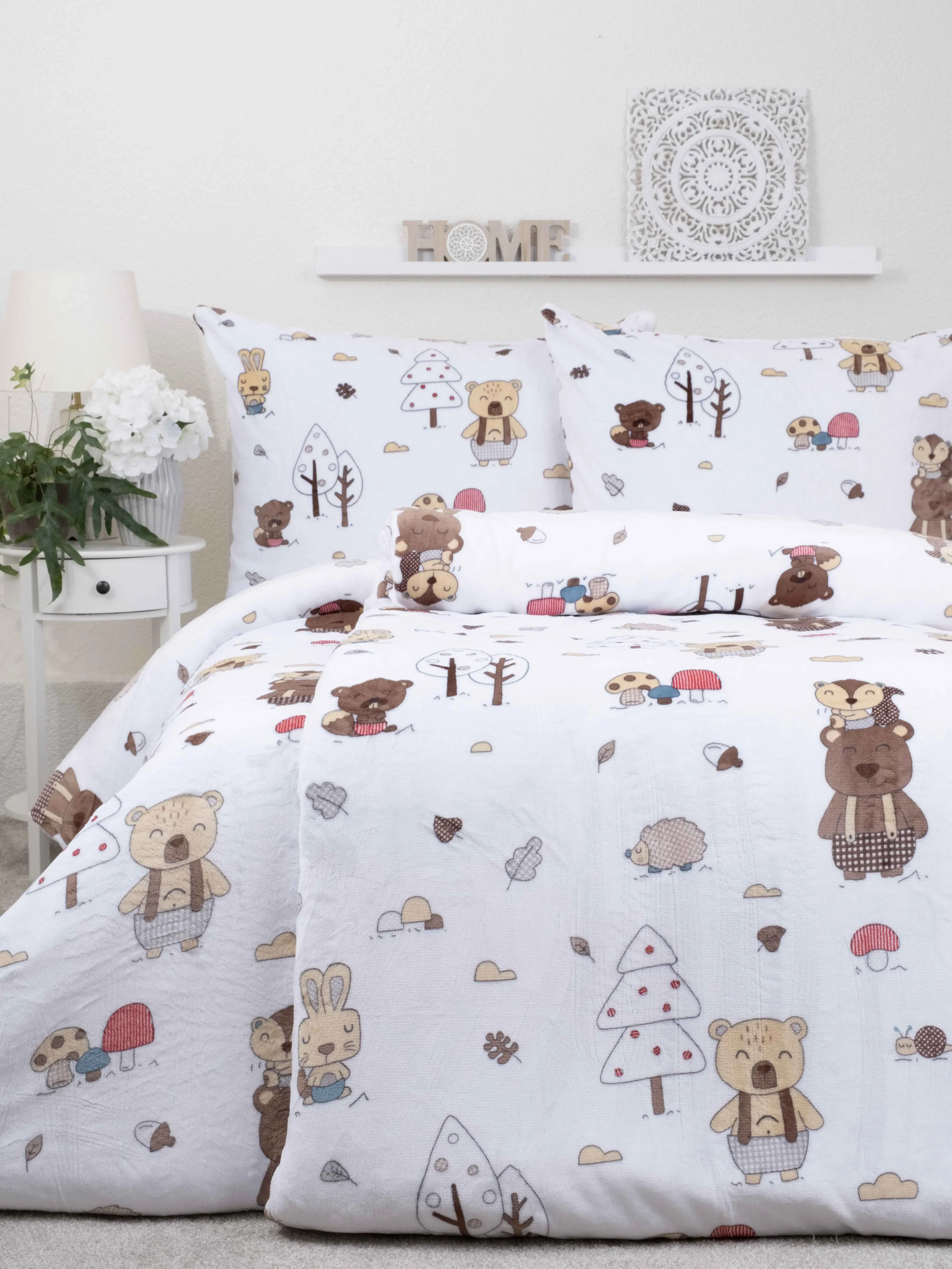 MKLuzkoviny.cz Prodloužené povlečení mikroplyš Exclusive - Forest - 140 × 220 cm - 70 x 90 cm