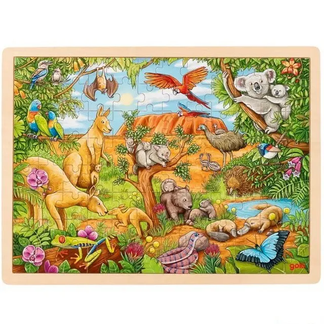 Puzzle na desce - Velké A3, Australská příroda, 96ks (Goki)