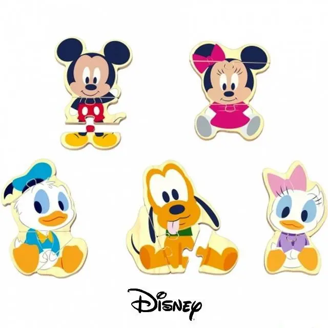 Puzzle pro nejmenší - Mickey a přátelé dřevěné, 16ks (Disney Derrson)