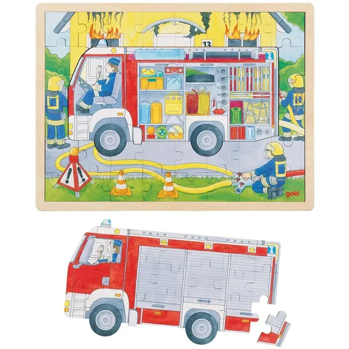 Puzzle vícevrstvé - Hasičský zásah, 2 vrstvy (Goki)