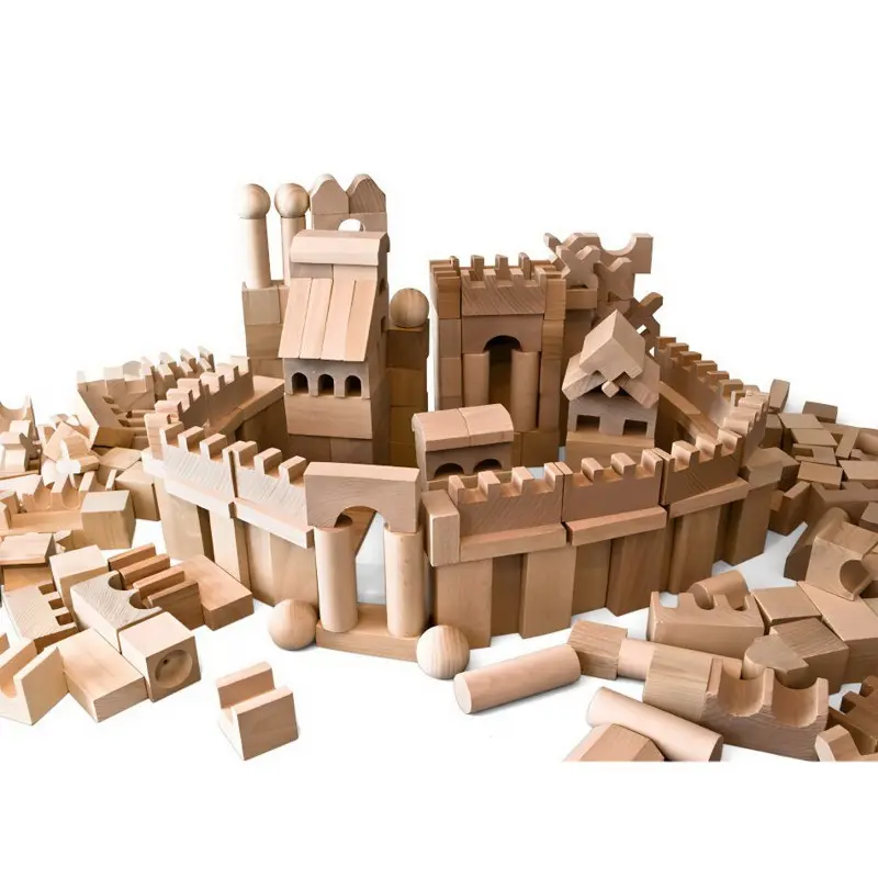 Kostky - Dřevěné přírodní XL, 220ks (2Kids Toys)