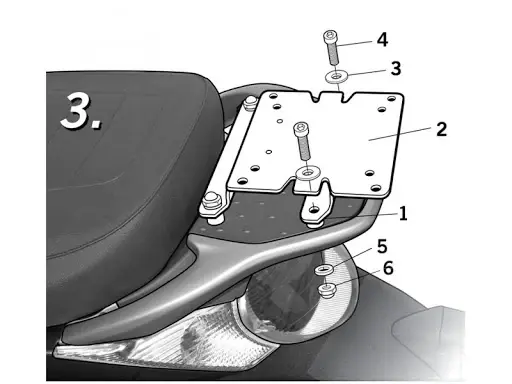 SHAD Montážní sada pro horní kufr Top master A0SC53ST APRILIA Scarabeo (Montážní sada pro horní kufr SHAD, vhodná pro všechny typy. Nemusíte)