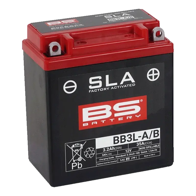 BS-BATTERY BB3L-A/B 12V 3Ah 35A (YB3L-B, YB3L-A) 98x56x110mm P+ AGM bezúdržbová motobaterie